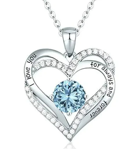 Diamond Zircon Heart Necklace