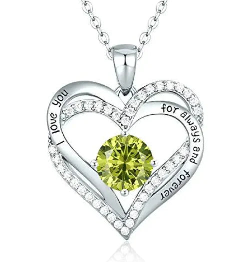 Diamond Zircon Heart Necklace