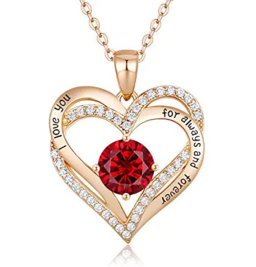 Diamond Zircon Heart Necklace