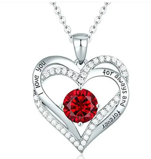 Diamond Zircon Heart Necklace