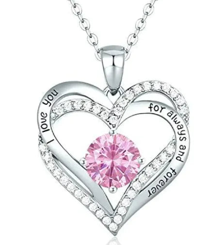 Diamond Zircon Heart Necklace