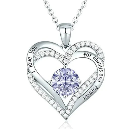 Diamond Zircon Heart Necklace