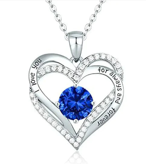 Diamond Zircon Heart Necklace