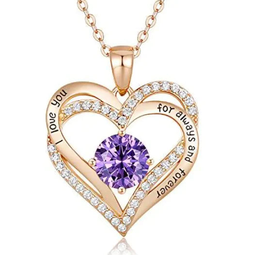 Diamond Zircon Heart Necklace