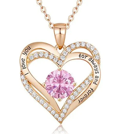 Diamond Zircon Heart Necklace