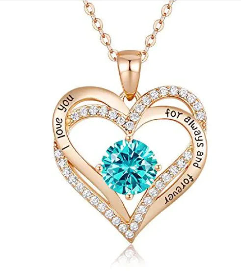 Diamond Zircon Heart Necklace