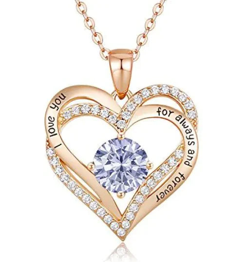 Diamond Zircon Heart Necklace