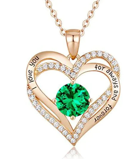 Diamond Zircon Heart Necklace