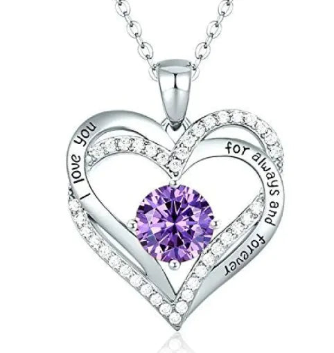 Diamond Zircon Heart Necklace