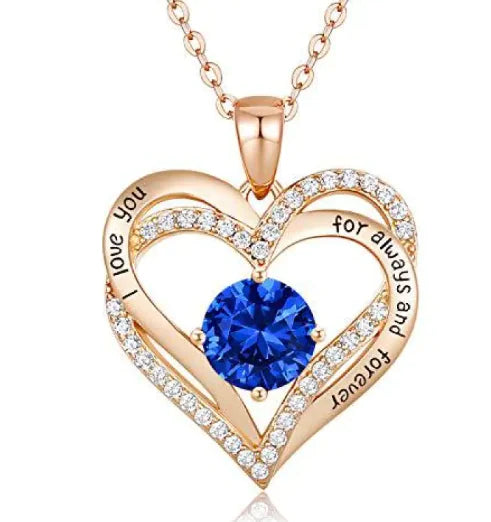 Diamond Zircon Heart Necklace