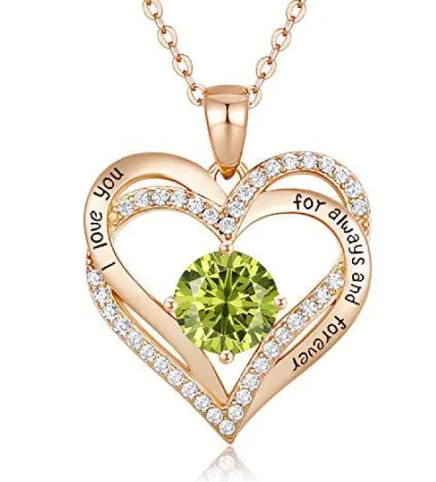 Diamond Zircon Heart Necklace